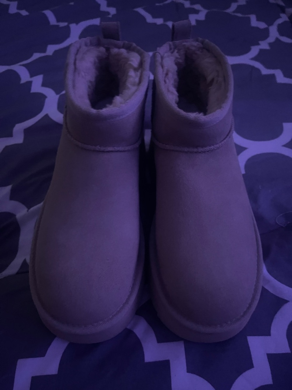 UGG WomenBeige Shearling-Lined platform Ankle Boots